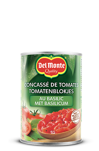 Tomaten blokjes met basilicum